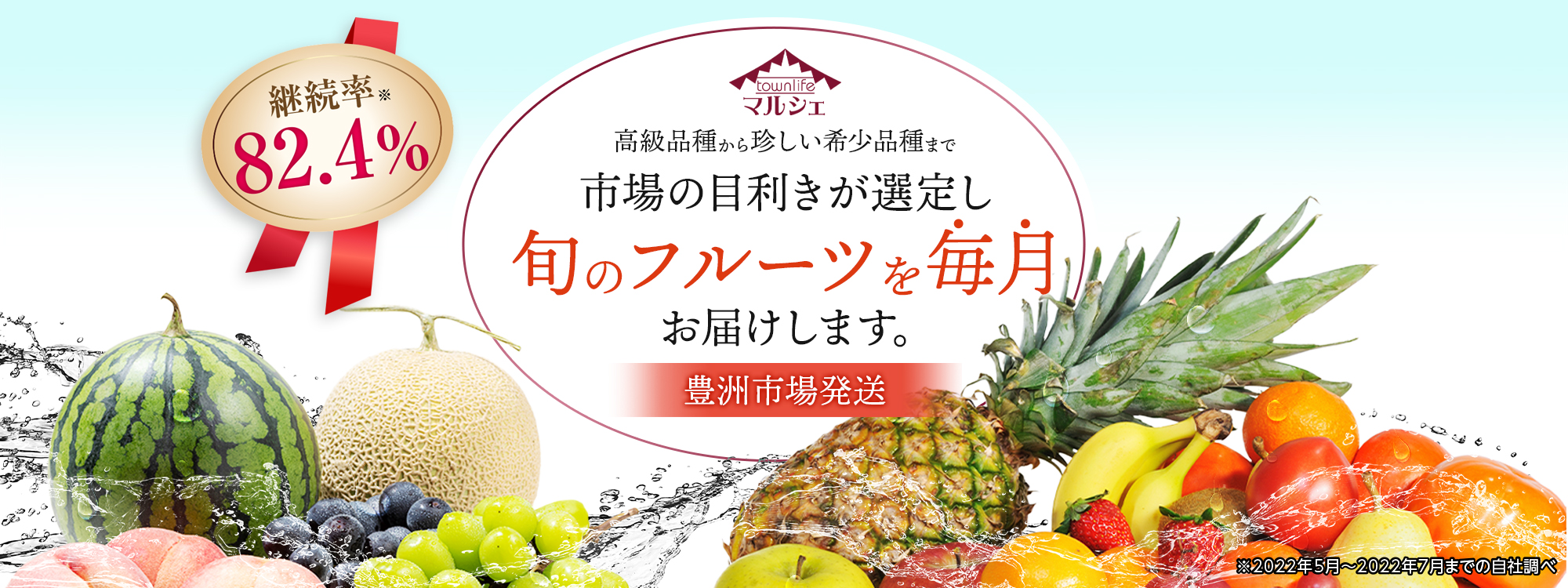 市場の目利きが選定し旬のフルーツを毎月お届けします。
